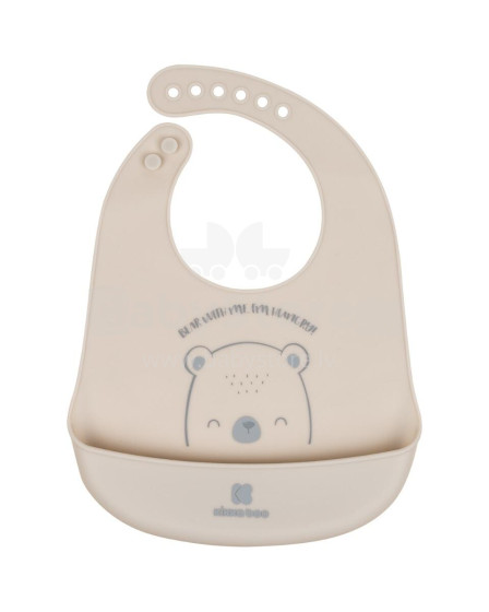 Silicone bib Bear With Me Grey