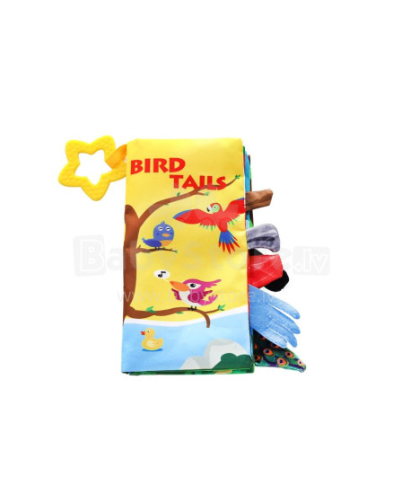 Educational cloth book with teether Bird tails