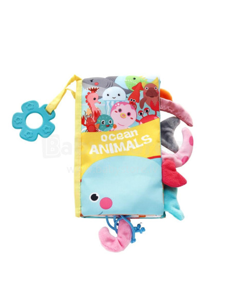 Educational cloth book with teether Ocean animals