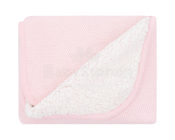 Knitted sherpa cotton blanket Dream Big Pink