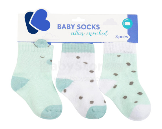 Baby socks with 3D ears Bear with me Mint 6-12m