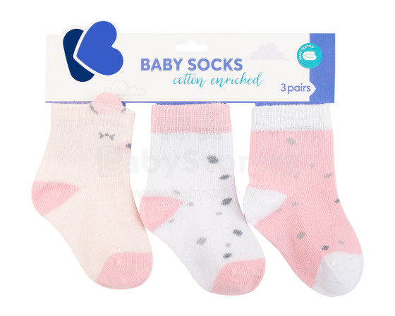 Baby socks with 3D ears Bear with me Pink 1-2y