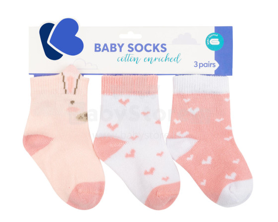 Baby socks with 3D ears Rabbits in Love 0-6m