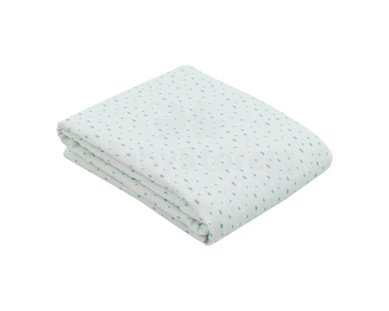 Double layer muslin blanket 100x100 cm Dots Blue