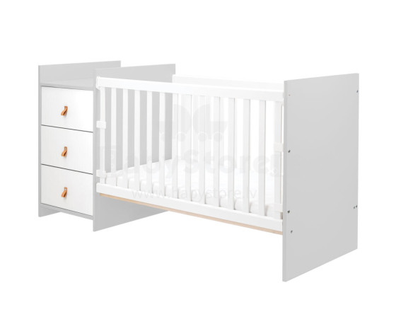 Chipboard baby cot with dresser Ilana Grey