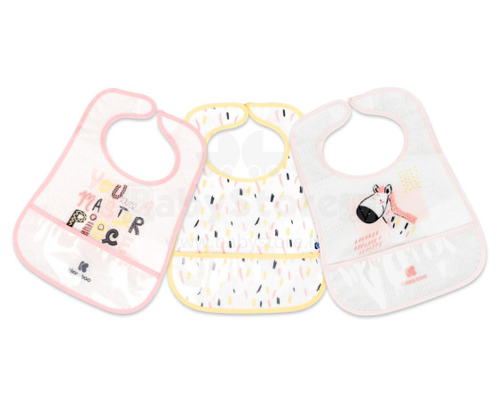 EVA terry bib with crumb catcher 3pcs Arty Pink
