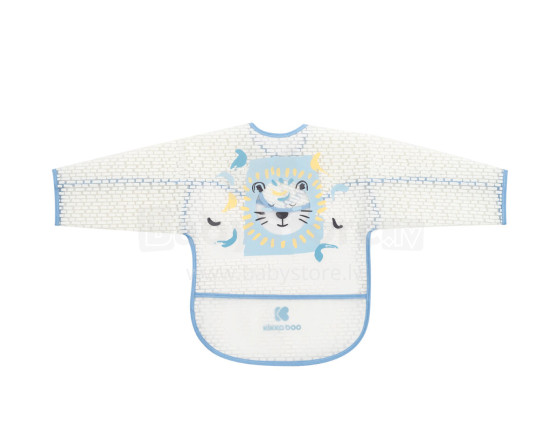 EVA long sleeve bib with crumb catcher Arty Blue
