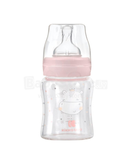 Glass feeding bottle 120ml Hippo Dreams Pink 
