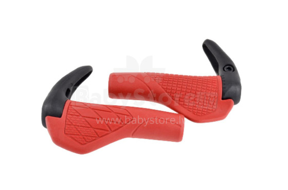 Handlebar grips HORNS, 2pcs, red/black