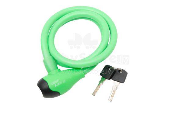 Cable lock SECURITY LOCK, Ø12x1800mm, green