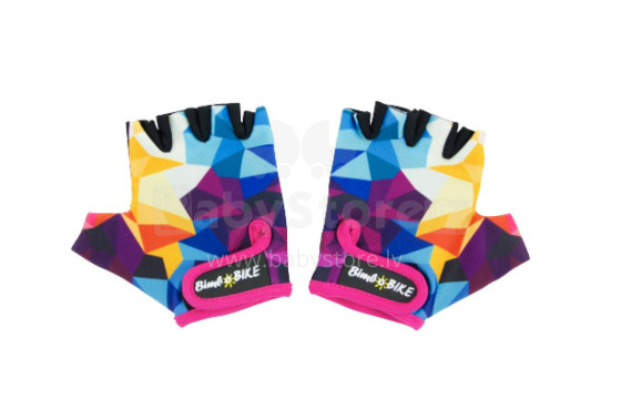 Bicycle gloves VELVET, children, size: M, blue/yellow/violet