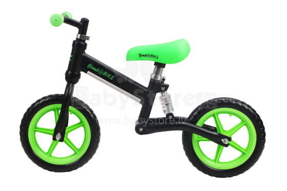 Kids balance bike 12 ANTI-SHOCK RUNNER, green/black