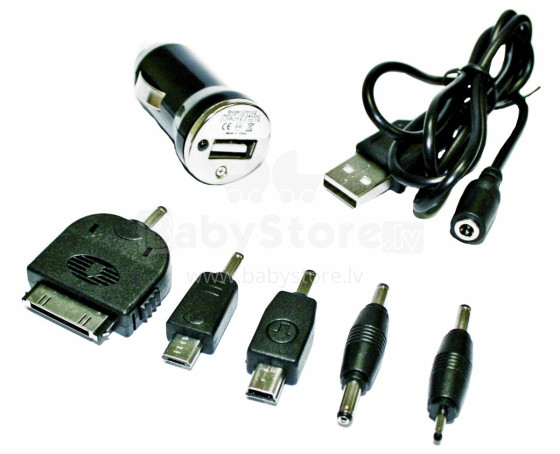 Car phone charger with 5 adapters for various models 12V CHARGER-X5 