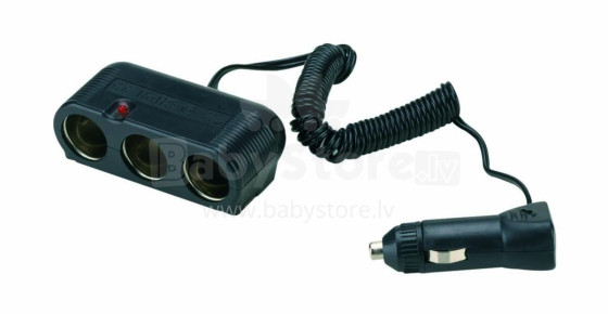 Triple socket with extendible cable 12V/24V THREE SOCKETS 