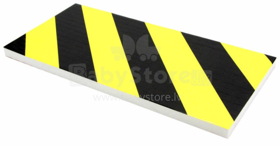 Wall bumper NO-CRASH, rectangular, black/yellow, 38x18x1,5 cm