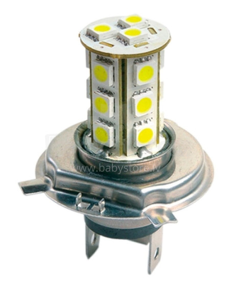 Лампочка светодиодная, 1 шт, H4 12В 60/55Вт P43T, 18SMD