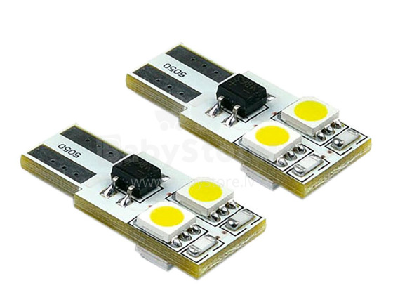 LED spuldzes, 2 gab, W5W T10 Canbus, 4SMD