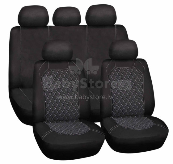 Set of car seat covers SPIDERWEB, black/grey