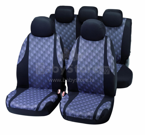 Set of car seat covers JAQUARD, black/grey