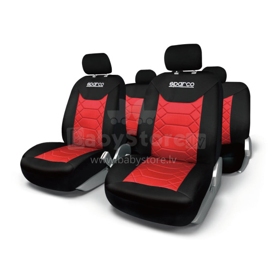 Sparco Universal Seat Cover Set, black/red