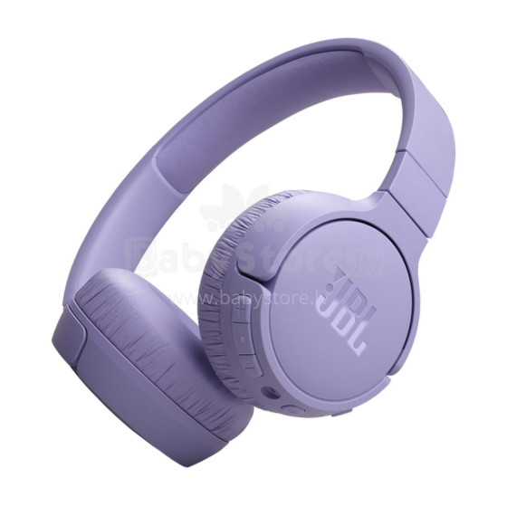 JBL on-ear bezvadu austiņas ar trokšņu  slāpēšanu, violetas