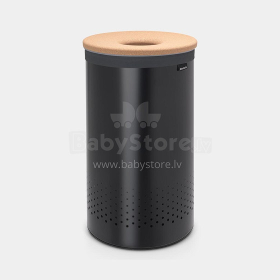 BRABANTIA Laundry Bin veļas grozs, 60l , Cork Lid -  Black