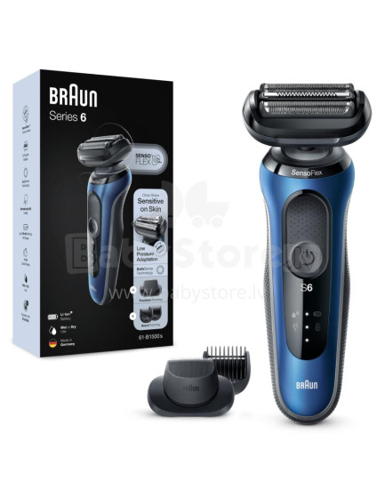 Akcija! BRAUN Series 6 skuveklis AutoSense, zils