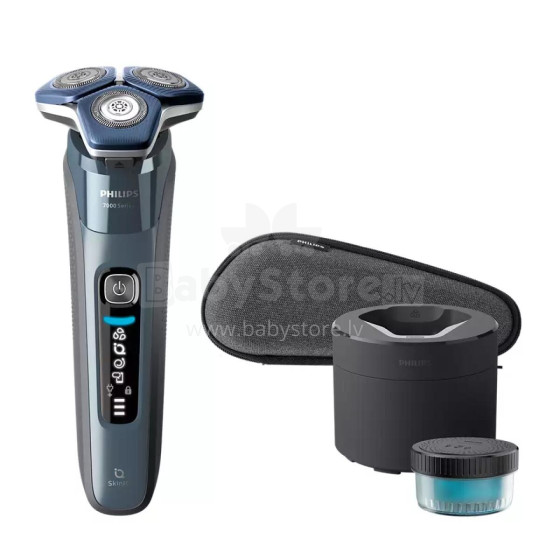 Akcija! PHILIPS Shaver series 7000, Wet& Dry skuveklis (lādējams), zils