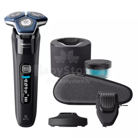 Akcija! PHILIPS Shaver series 7000, Wet& Dry skuveklis (lādējams), melns