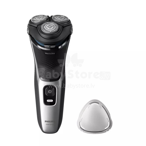 Akcija! Philips Shaver Series 3000, Wet& Dry skuveklis (lādējams), light silver