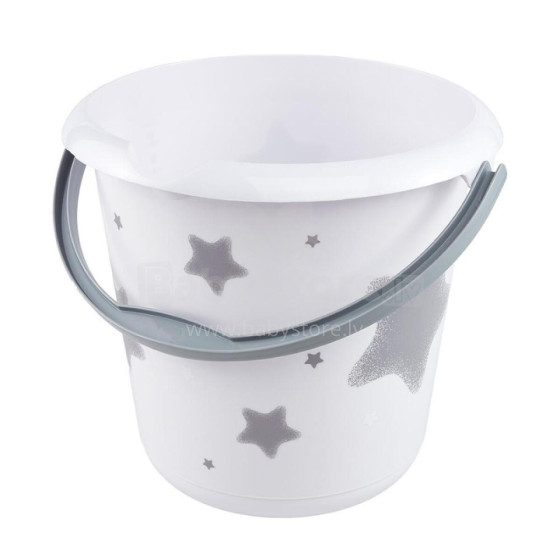 Bucket deco 10L Ilvie &quot;Stars&quot; Ø30x28cm white