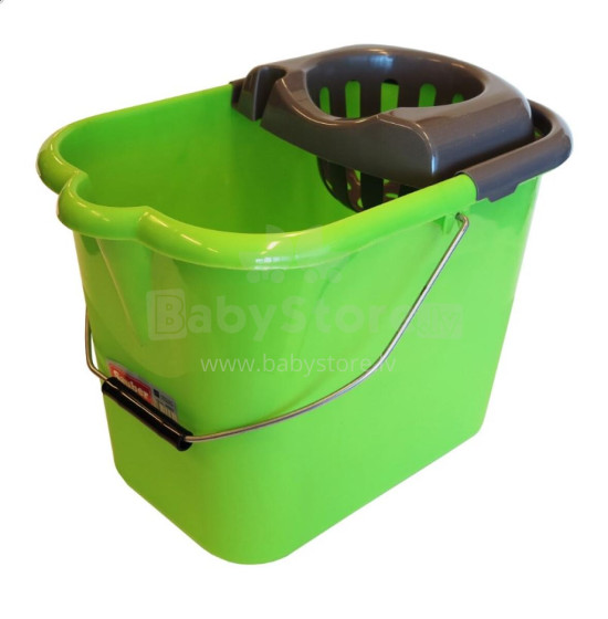 Oval bucket 15L with push button and metal handle