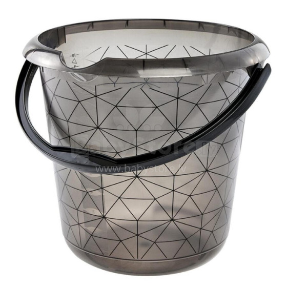 Ведро deco 10L Ilvie &quot;Polygon&quot; Ø30x28cm прозрачное серое