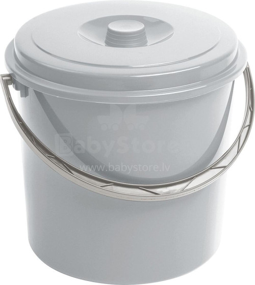 Bucket with lid 10L grey