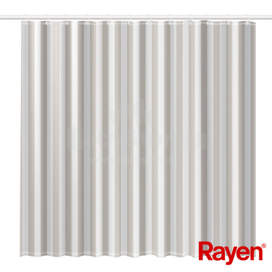 Shower curtain 180x200cm white/beige, PEVA