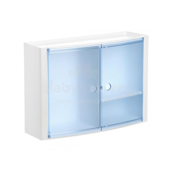 Horizontal bathroom cabinet blue