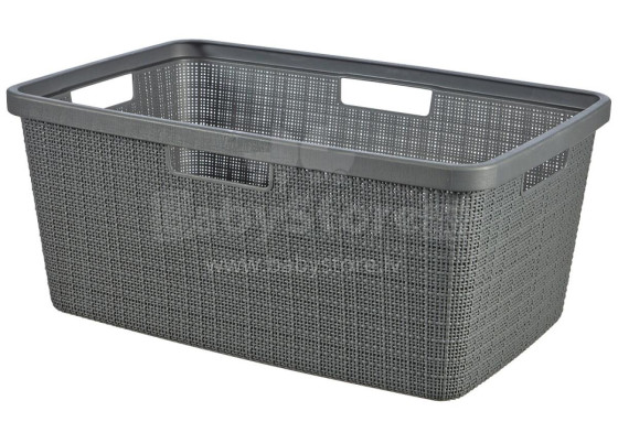 Laundry basket Jute 46L 59x39x26cm dark grey