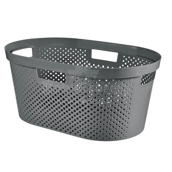 Laundry Basket Infinity Recycled 40L 59x39x27cm dark grey