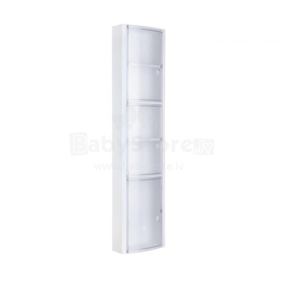 Vertical bathroom cabinet white/glazed