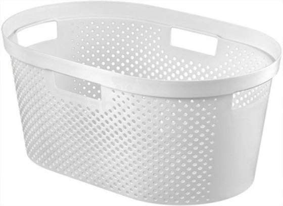 Infinity Recycled Laundry Basket 40L 59x39x27cm white