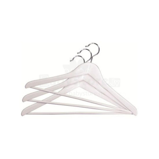 Clothes hangers 3pcs wooden Wood Promo 45cm white