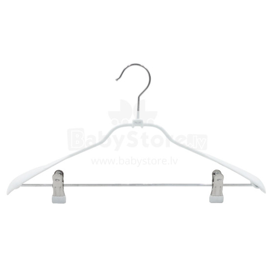 Clothes rack metal with clips and PVC-coated white