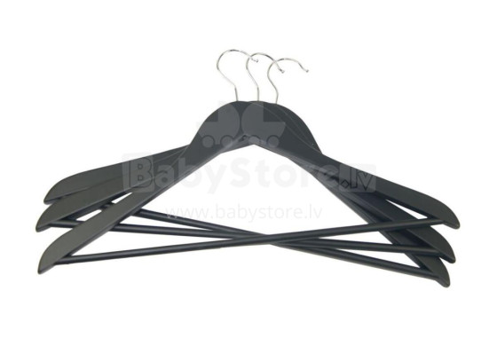 Clothes hangers 3 pcs wooden Wood 44,5cm assorted, black/blue/light grey/white