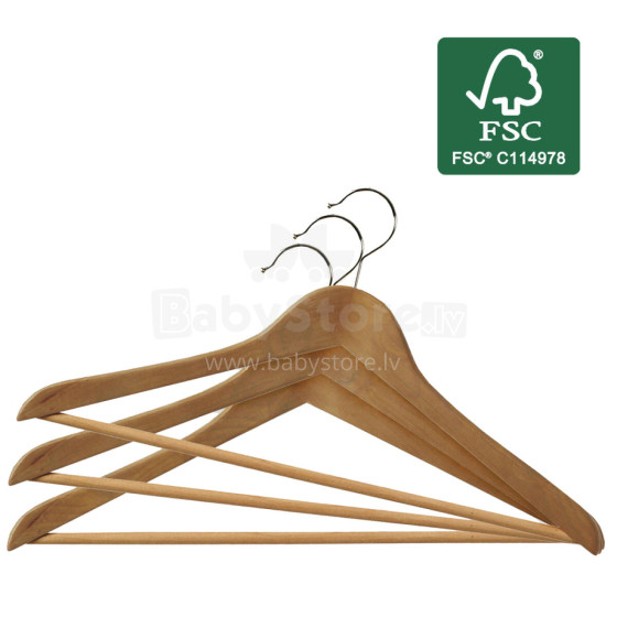 Clothes hangers 6pcs wooden Wood 44,5cm