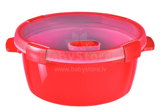 Food container Steamer 1,6L round Smart Eco Microwave Ø22x10cm red