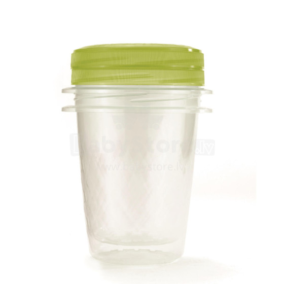 Food Container Set of 2 round 1L Take Away Twist green