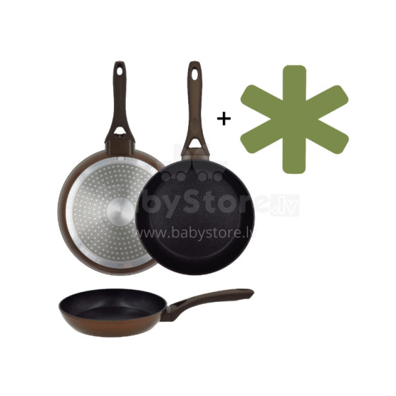 Natura Ø24cm induction brown frying pan with guard