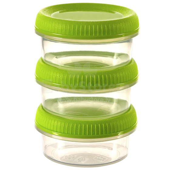 Food containers 3pcs. Sauce Cups round 3x0,08L Smart Eco To Go Ø7x10cm soft green