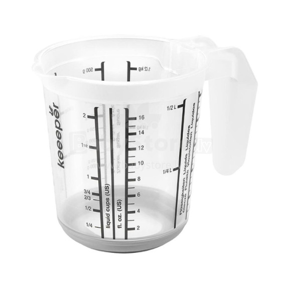 measuring jug with non-slip function 0,5L Massimo Ø10,5x11,5cm transparent/grey