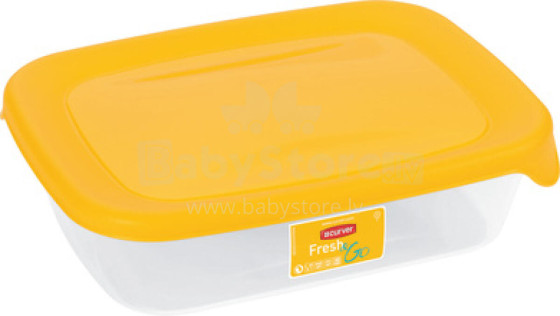 Food container rectangle 0,5L Fresh&amp;Go yellow